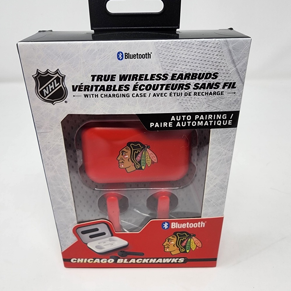 SOAR NHL Chicago Blackhawks Earbuds OS Wireless Bluetooth Charging Case Red NEW